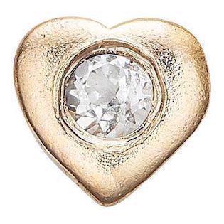 Christina Collect forgyldt 925 sterling sølv Topaz Heart Lille forgyldt hjerte med hvid topaz, model 603-G1